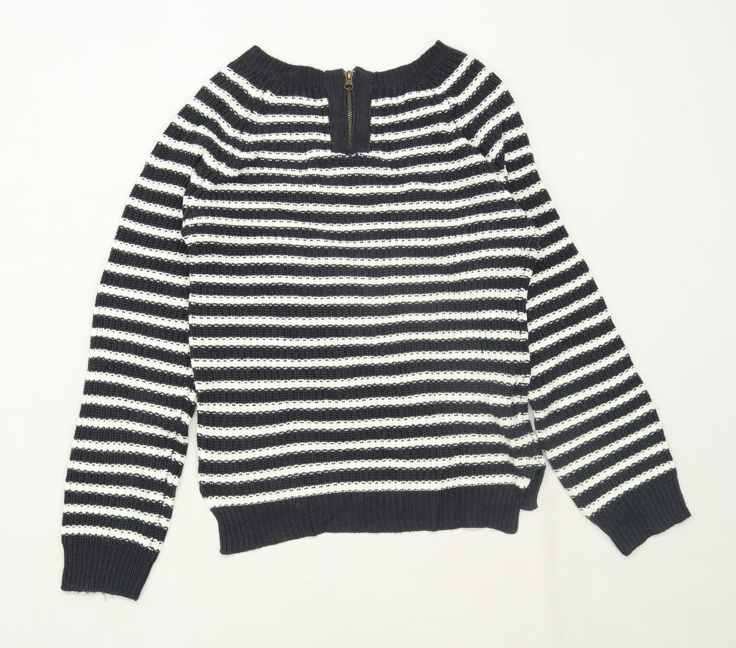 Atmosphere Womens Size 12 Striped Blue Midweight Jumper (Regular)