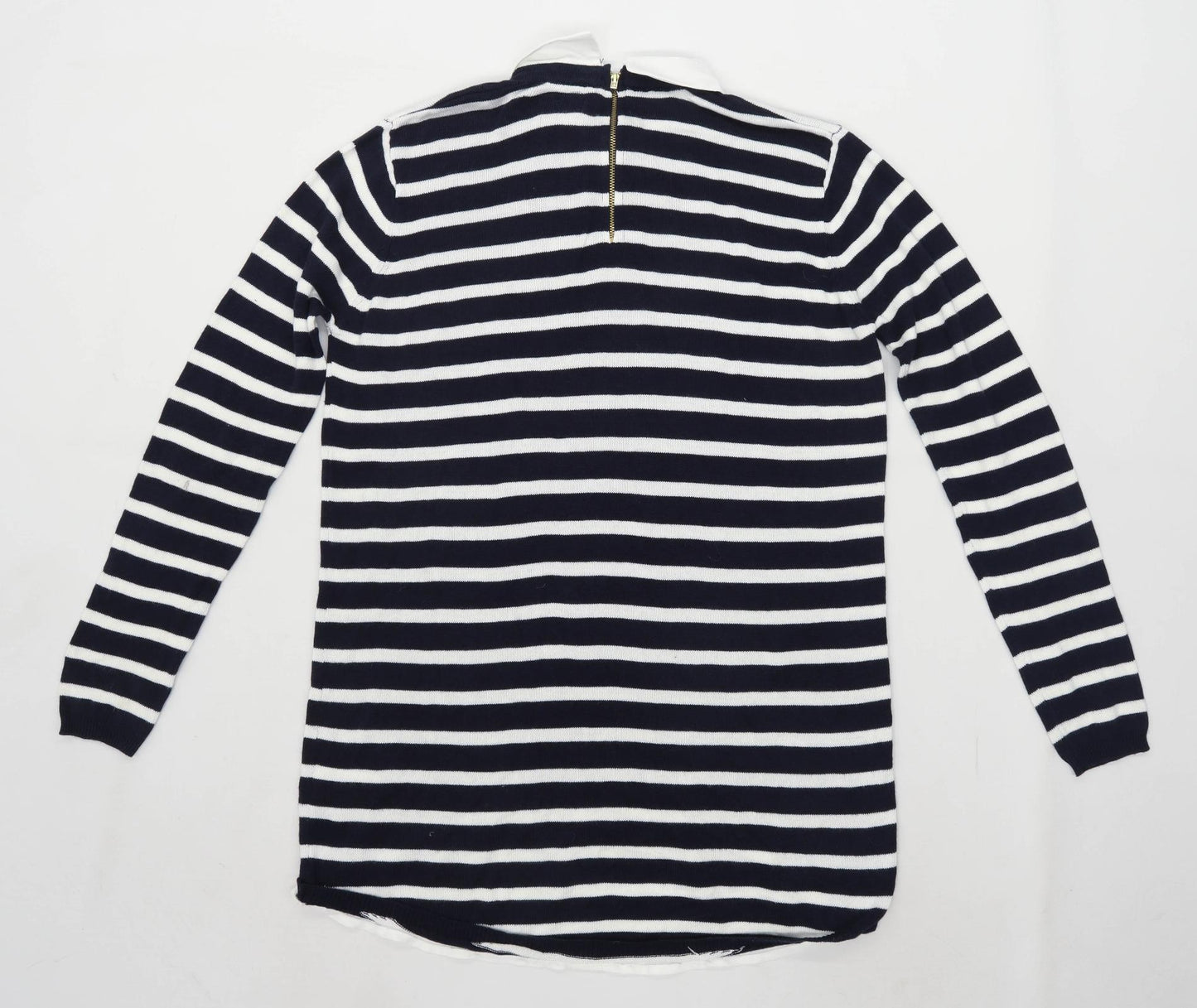 Atmosphere Womens Size 10 Striped White Navy Jumper (Regular)
