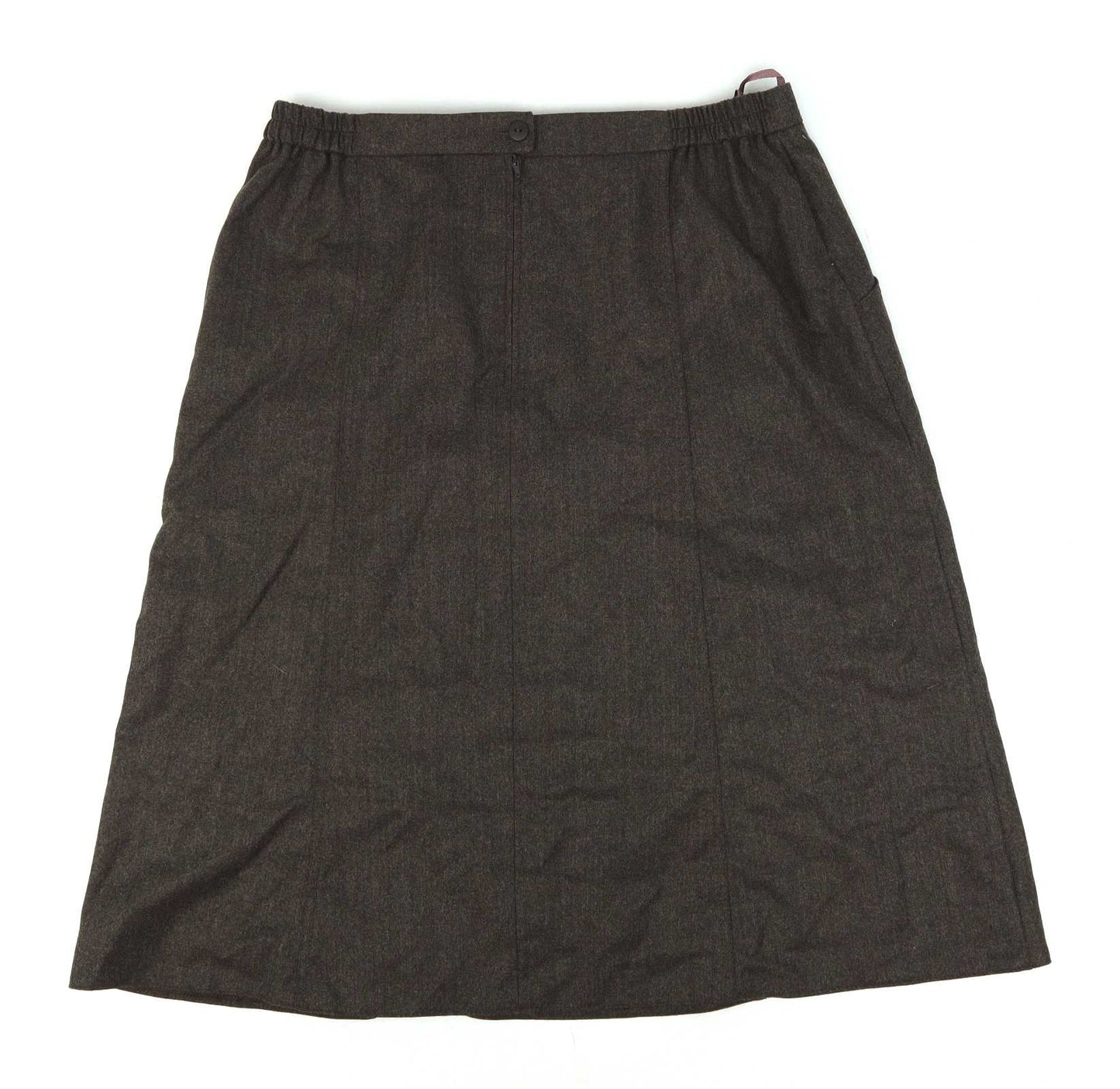 Preworn Womens Size 16 Brown Wool Blend 33" Waist Skirt (Regular)