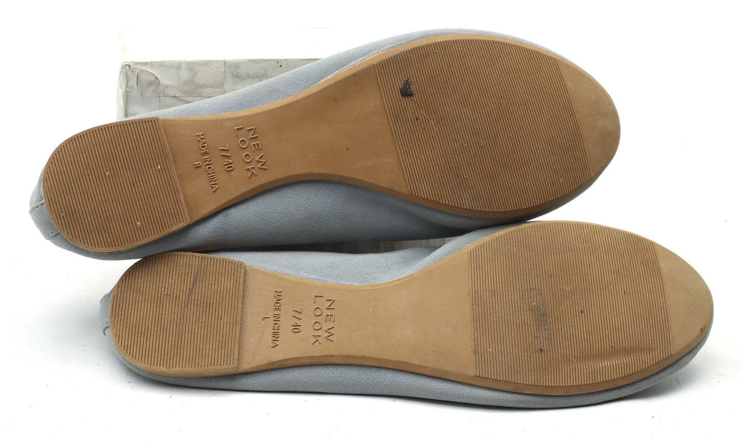 New Look Womens UK Size 7 Grey Ballerina Shoes