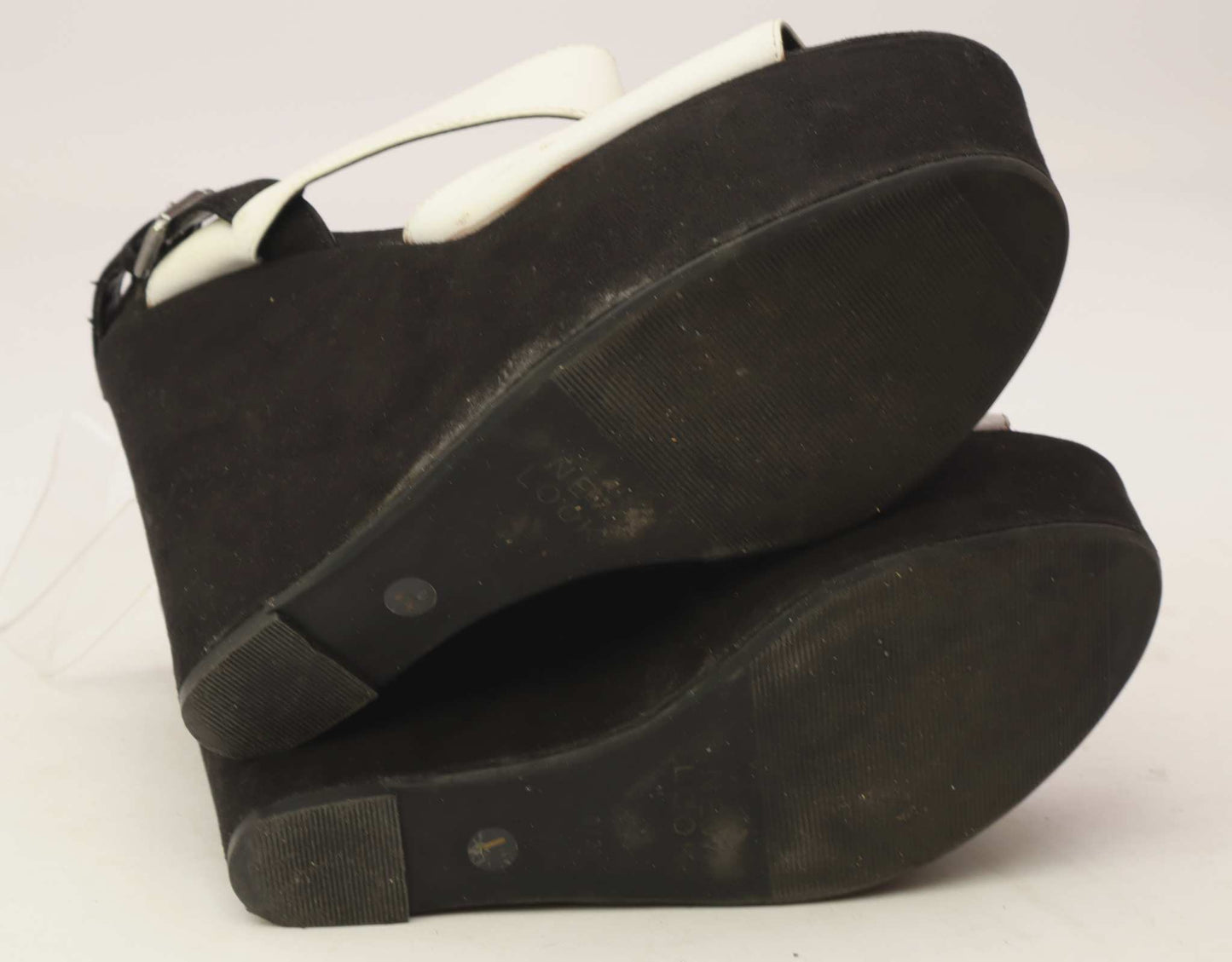 New Look Womens UK Size 6 White Leather Platform Shoes