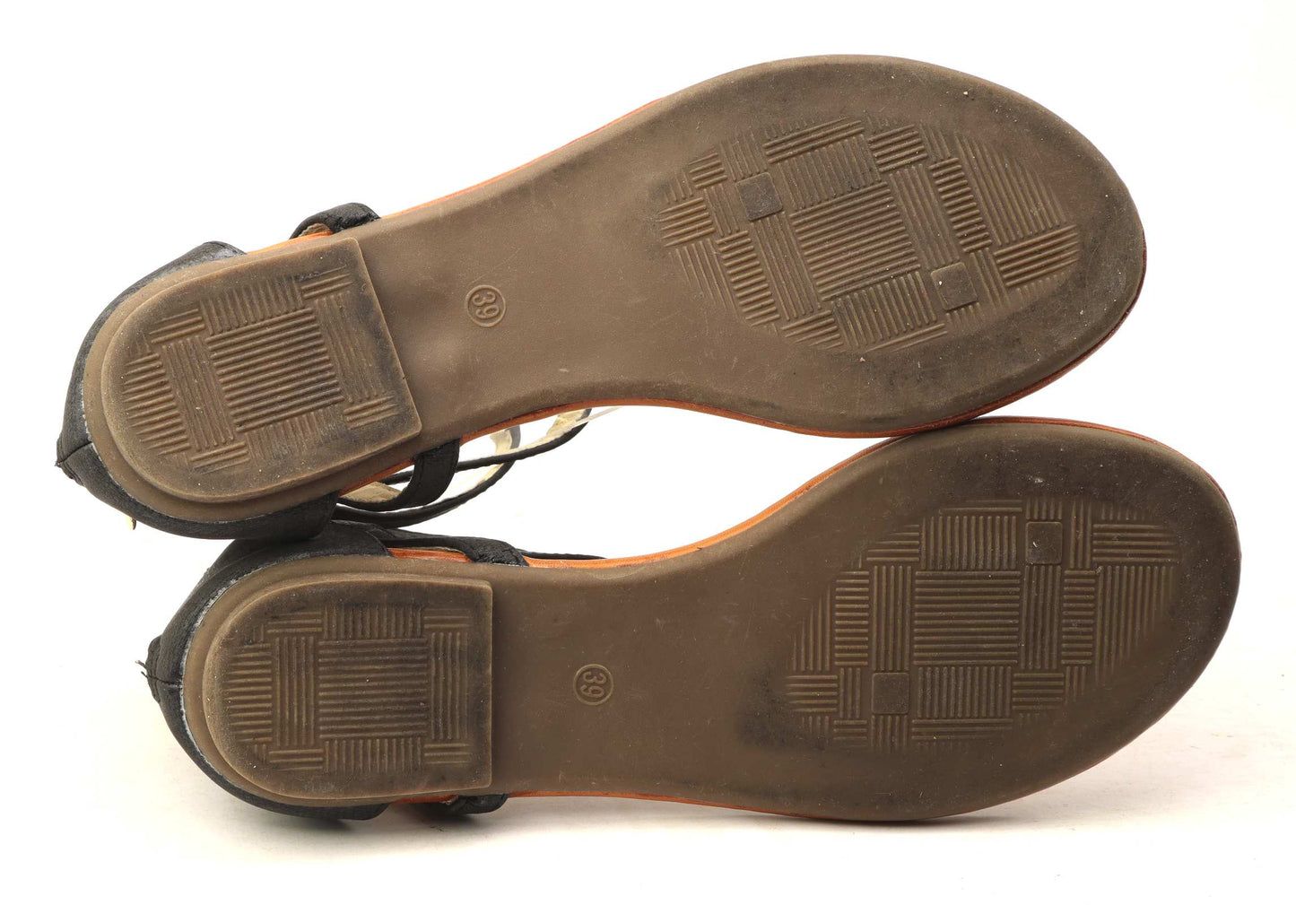 Xti Womens EU Size 39 Black Leather Sandals