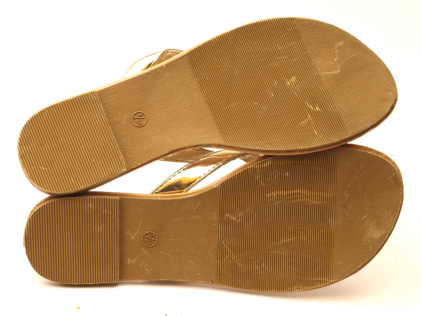 Primark Womens UK Size 5 Gold Bow Flip-Flops