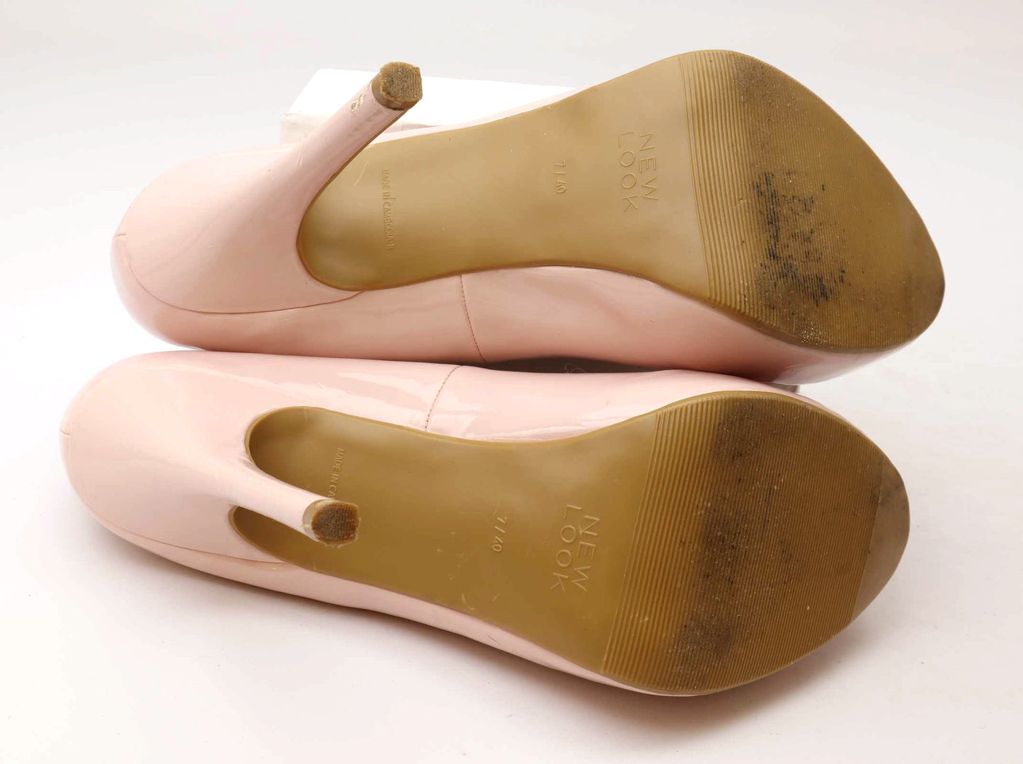 New Look Womens UK Size 7 Pink Leather Heels