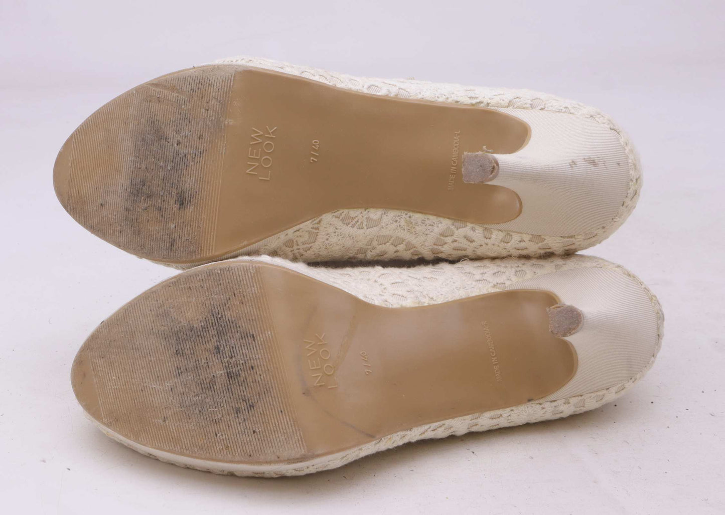 New Look Womens UK Size 7 Cream Heels