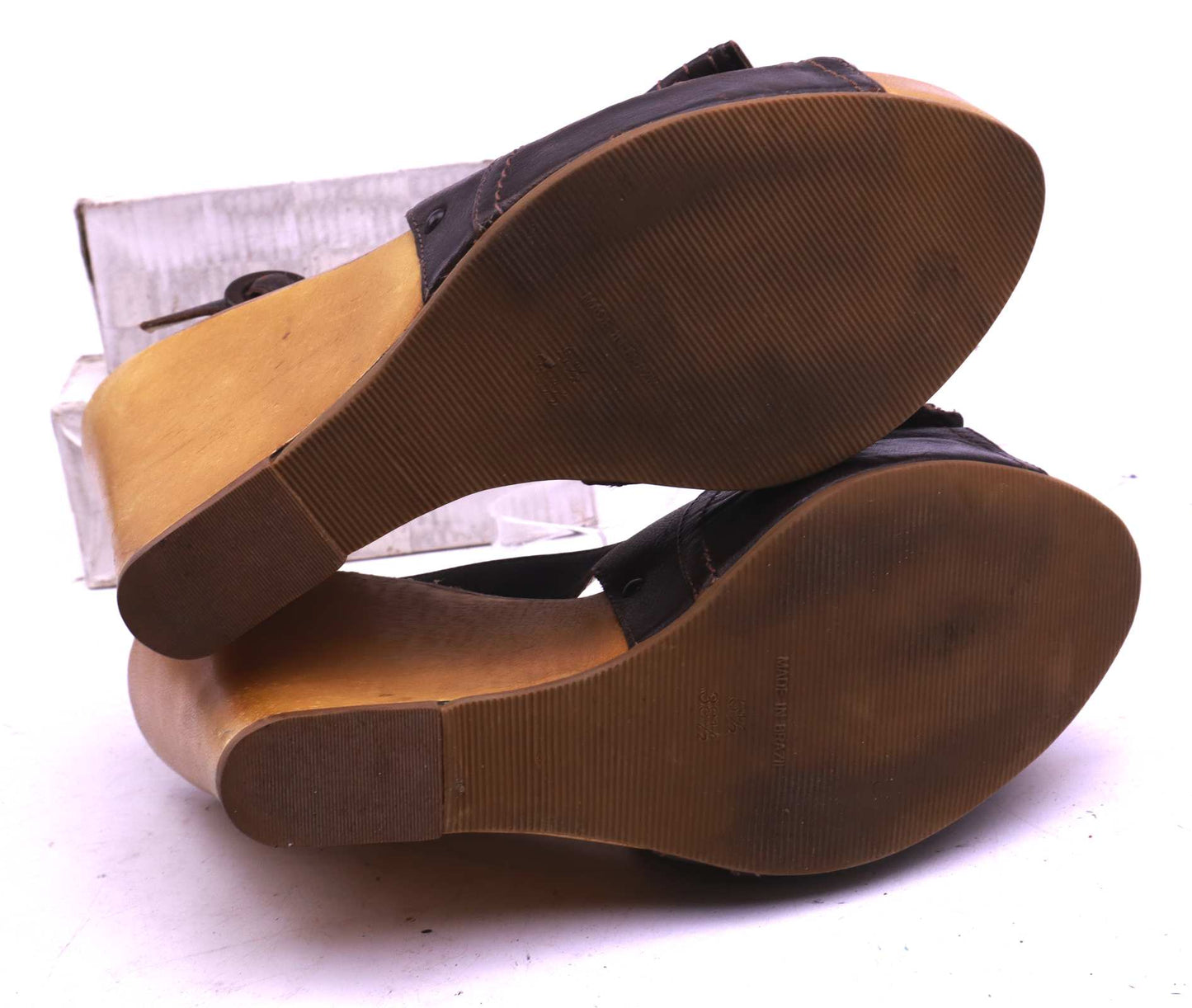 Next Womens UK Size 5.5 Brown Leather Slingbacks