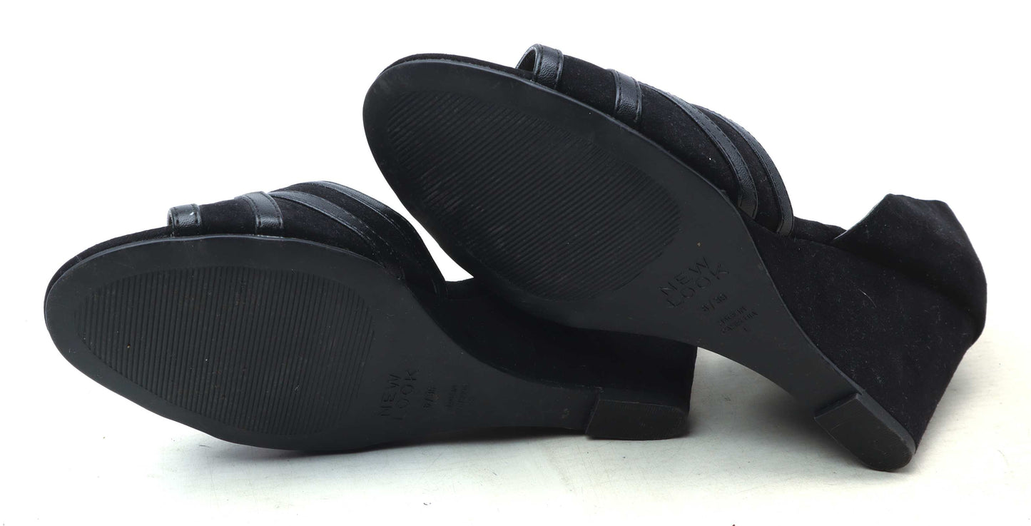 New Look Womens UK Size 6 Black Wide Fit Shoes