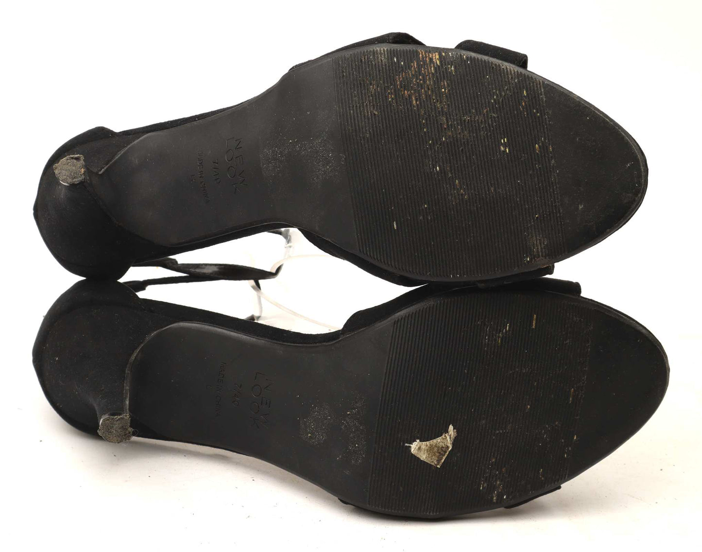 New Look Womens UK Size 7 Black Suede Sandals