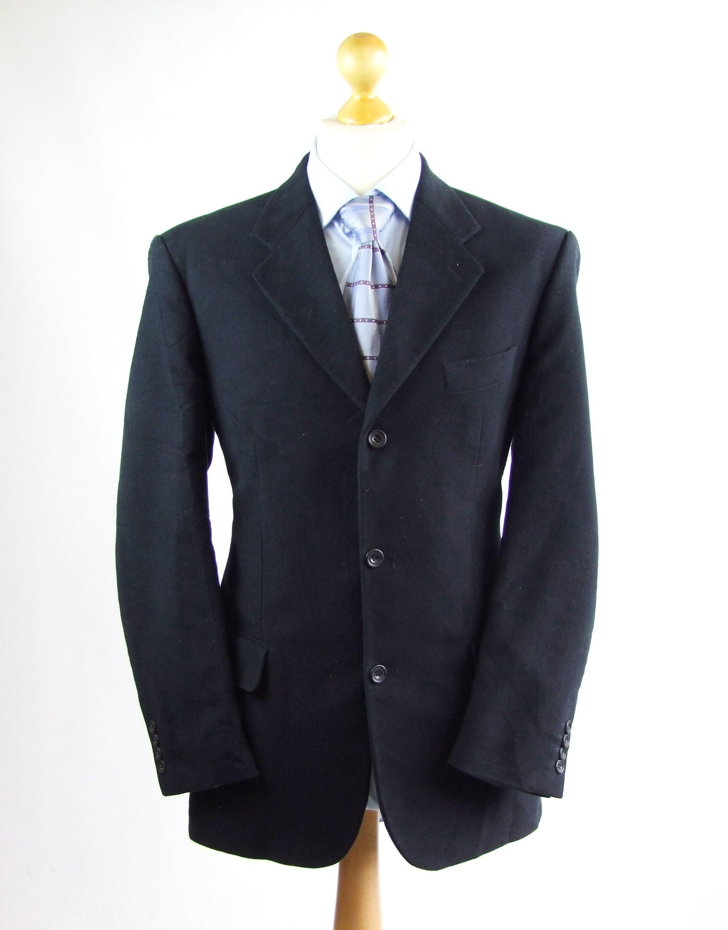 David Moss Mens Blue Cotton Suit Jacket 40 (Regular)