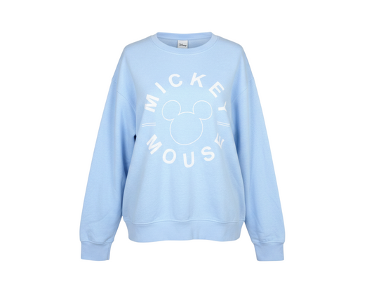 Disney Women Blue Mickey Mouse Pullover Sweatshirt M