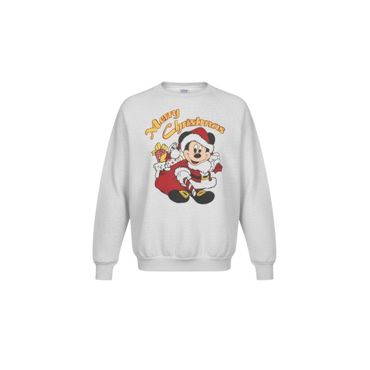 Fruit of the Loom Men’s Grey XL Mickey Mouse Christmas Sweatshirt