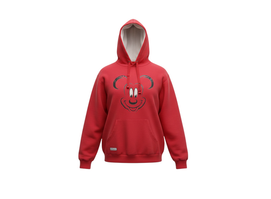 Walt Disney World Red Mickey Mouse Hoodie Women XL Pullover Fleece Sweatshirt