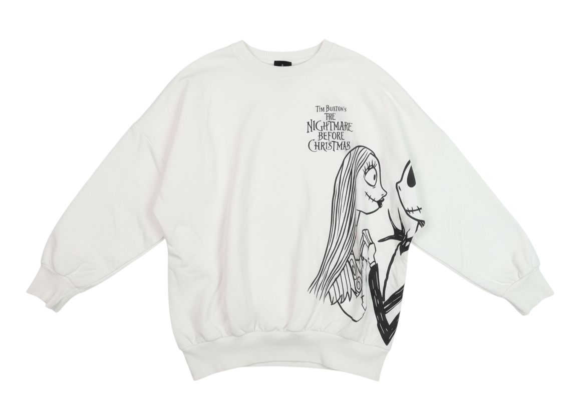 George Women White The Nightmare Before Christmas Sweatshirt Size 12-14