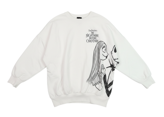 George Women White The Nightmare Before Christmas Sweatshirt Size 12-14