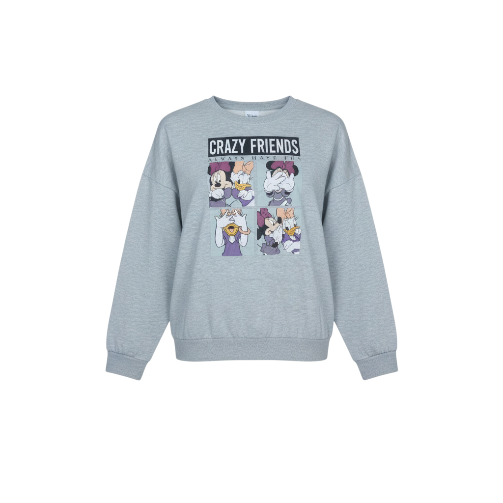 Disney Womens Grey Minnie & Daisy Crazy Friends Sweatshirt XL