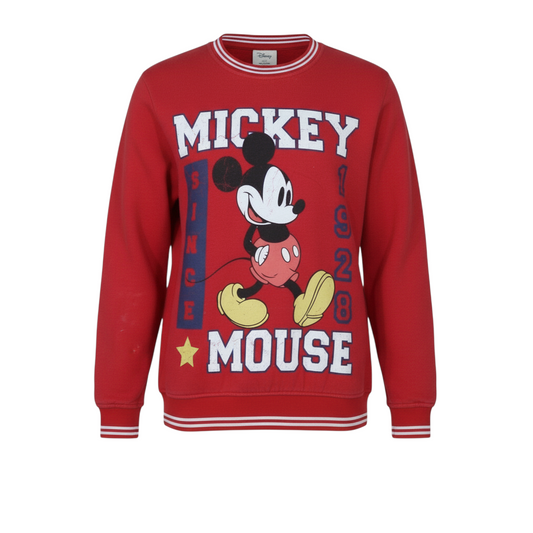 Primark Disney Men's Red Mickey Mouse Graphic Pullover Sweatshirt XL