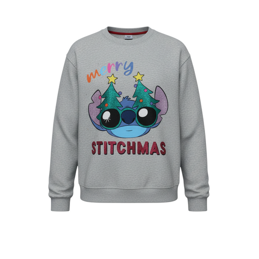 Disney Classics at George Women's Grey Stitch Christmas Sweatshirt L