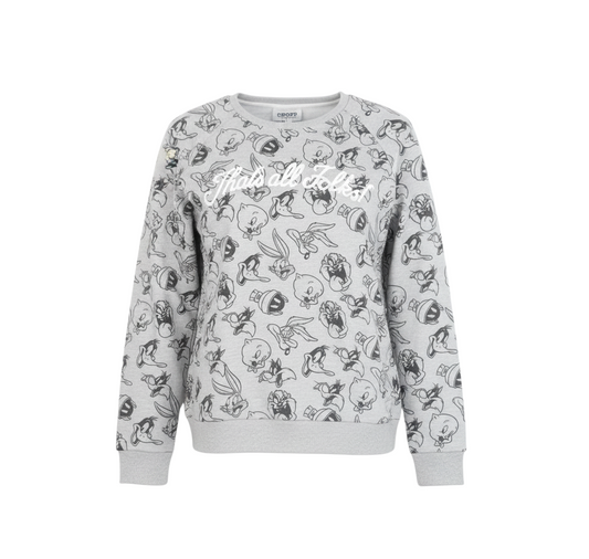 Cropp Mens Grey Cartoon Graphic Pullover Sweatshirt M