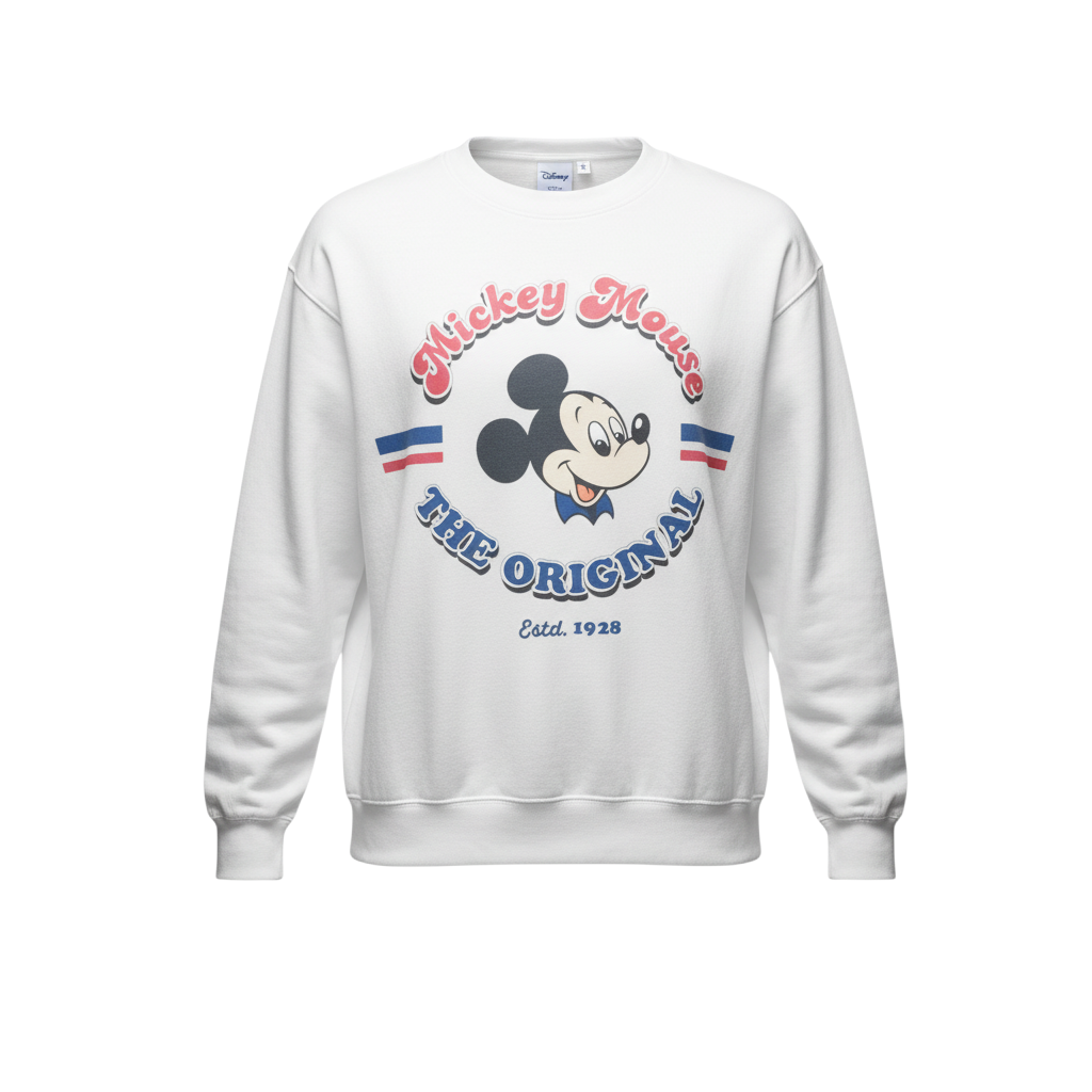 Disney Primark Womens White Mickey Mouse XL Sweatshirt Pullover