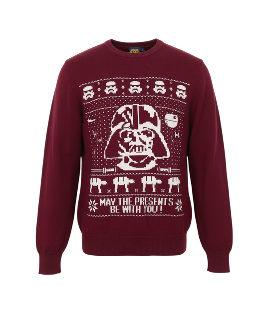 Tu Men Burgundy Star Wars Darth Vader Christmas Jumper M Cotton