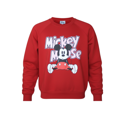 Disney Women's Red Mickey Mouse Pullover Sweatshirt Size S 10/12