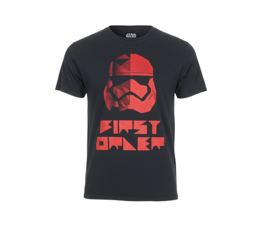Star Wars Men Black First Order Graphic Short Sleeve Cotton T-Shirt Size L