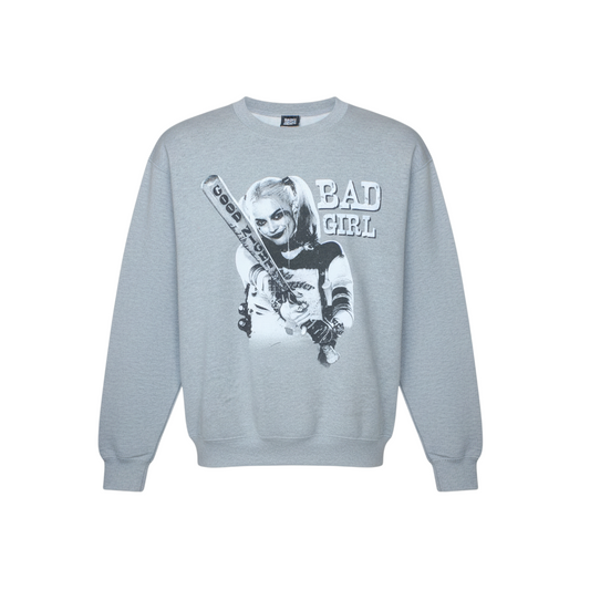 Suicide Squad Grey Graphic Harley Sweatshirt Women M Crew Neck