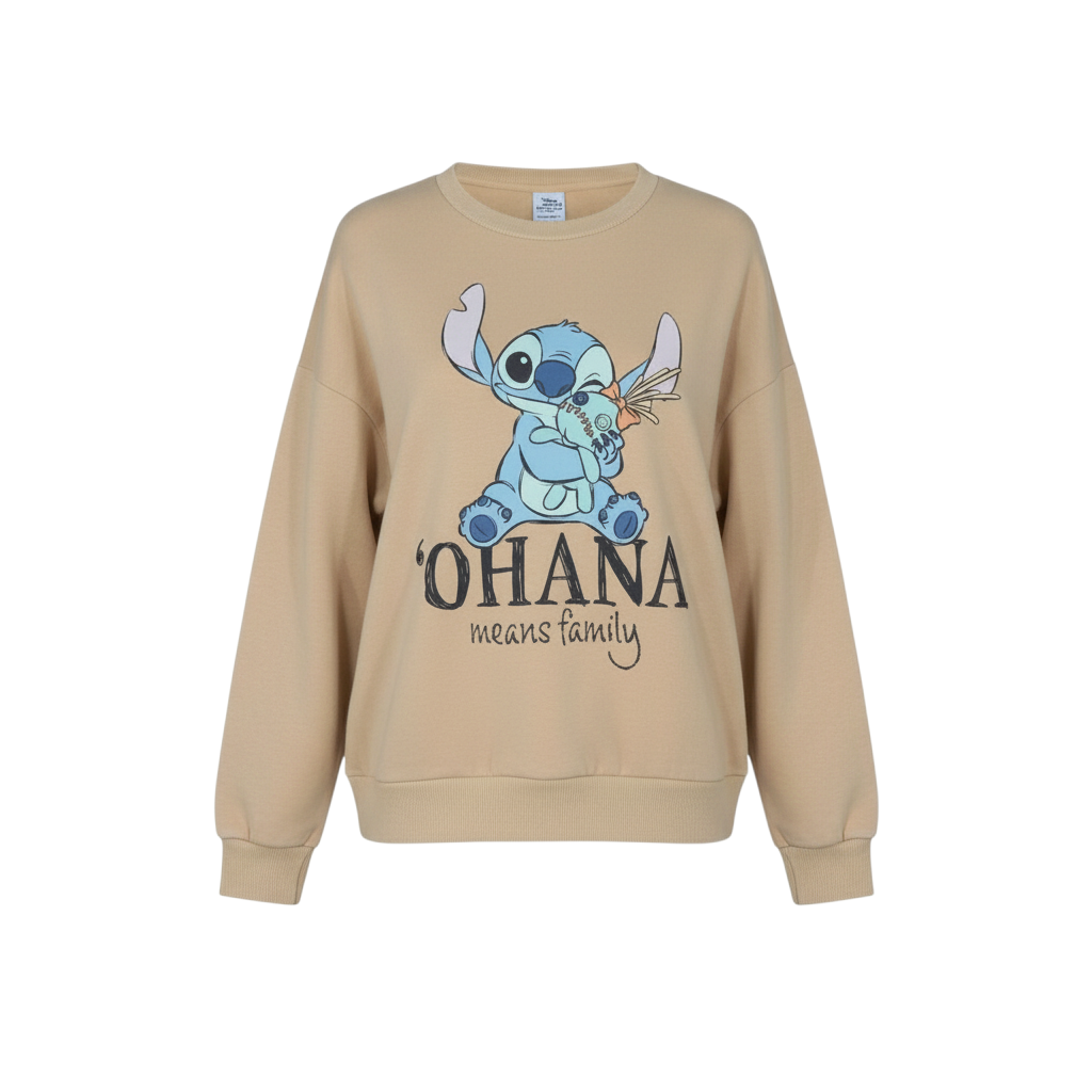 Disney Classics at George Women Beige Stitch Sweatshirt Size 8-10