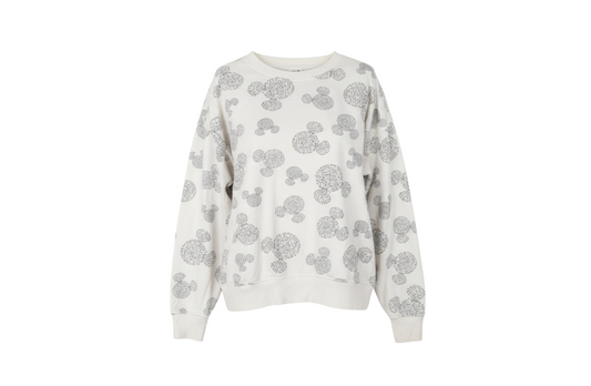 Disney Women’s White Mickey Print Pullover Sweatshirt Size M UK 12/14