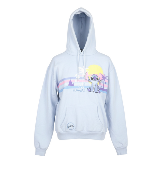Disney Girls Blue Stitch Hawaii Pullover Hoodie M Regular Fit Fleece