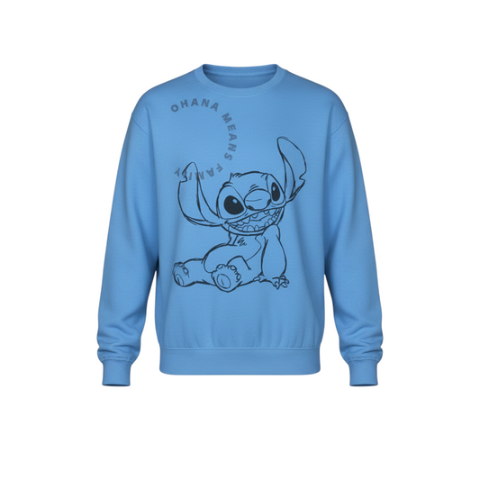 Disney Lilo & Stitch Blue Crew Neck Women’s Sweatshirt Size 2XS