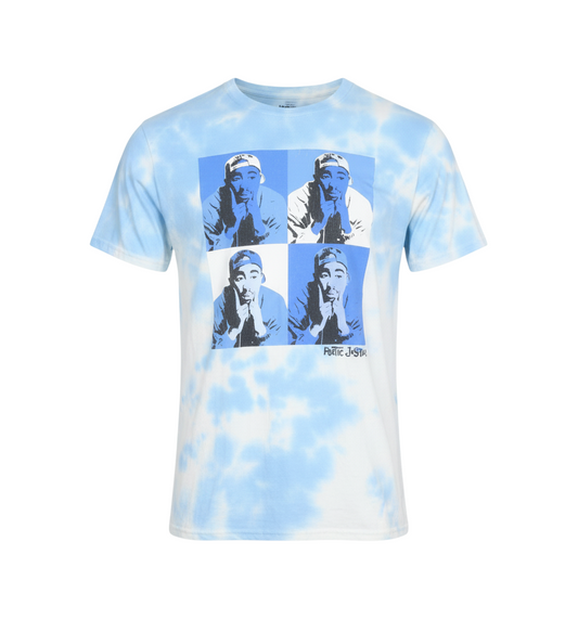 Poetic Justice Men's Blue Tie-Dye Graphic T-Shirt Size S