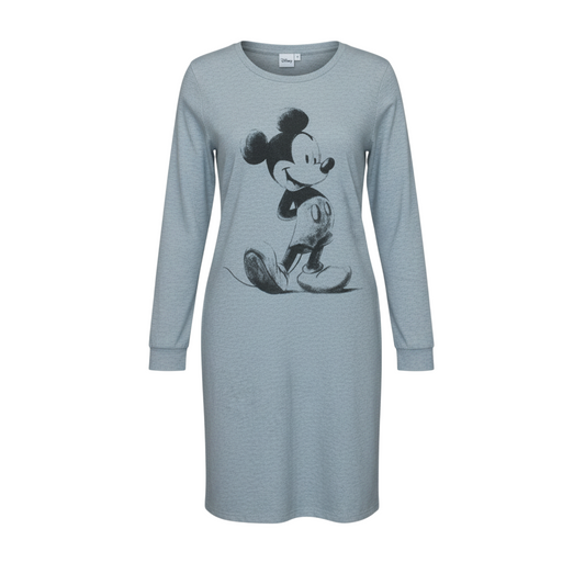 Disney Women Grey Size 12 Mickey Mouse Long Sleeve T-Shirt Dress