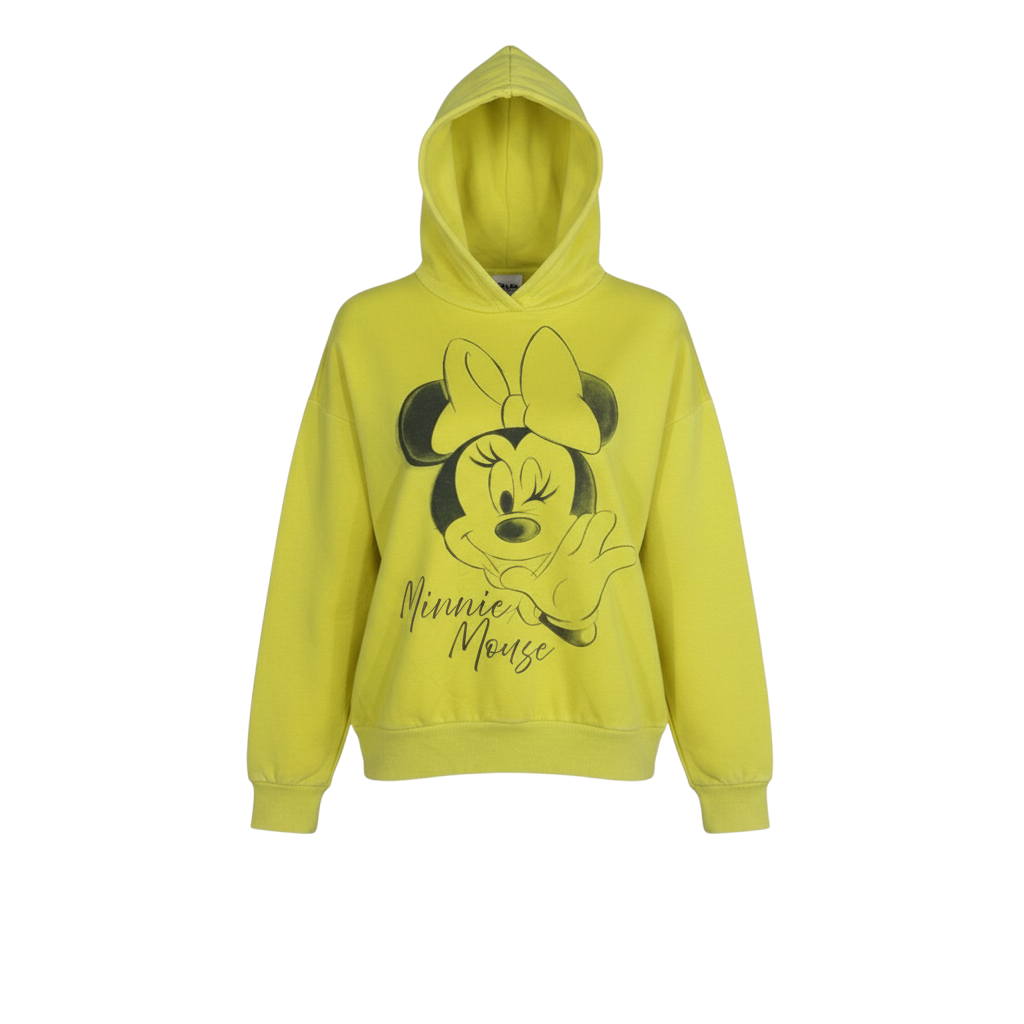 Disney Women’s Yellow Minnie Mouse Pullover Hoodie XS