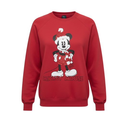 Disney at Primark Girls Red Mickey Mouse Sequin Christmas Sweatshirt 13-14 Years