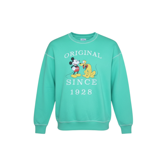 Disney 100 at Primark Women's Green Mickey & Pluto Sweatshirt 2XS