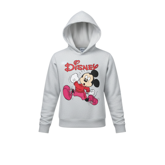 Disney Womens Grey Hoodie Size 14/16 Mickey Mouse Graphic Pullover