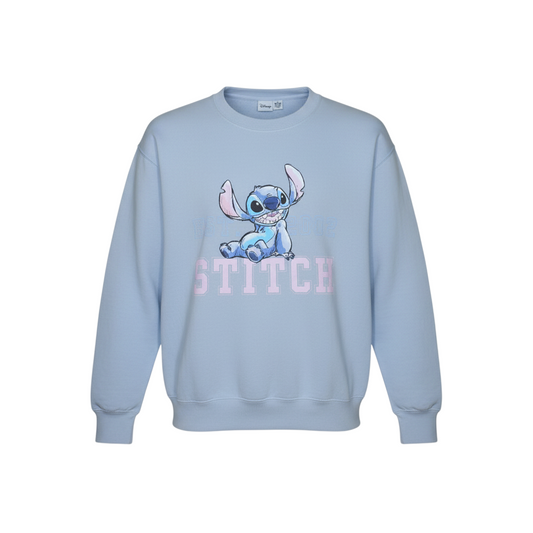 Primark Disney Women Blue Stitch Sweatshirt Size 12/14 Pullover