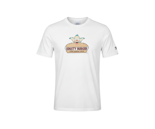 Adidas x The Simpsons Men's White Krusty Burger Graphic T-Shirt L