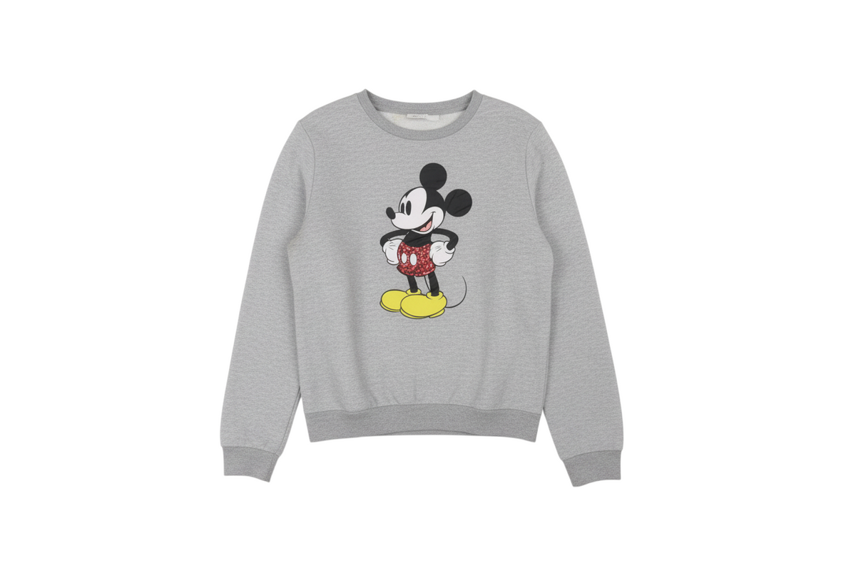 Disney Womens Grey Mickey Mouse Sequin Sweatshirt Size M