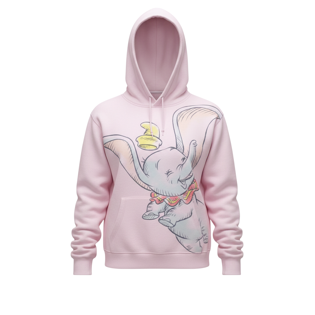 Disney Primark Women White Dumbo Pullover Hoodie XS Cotton Blend