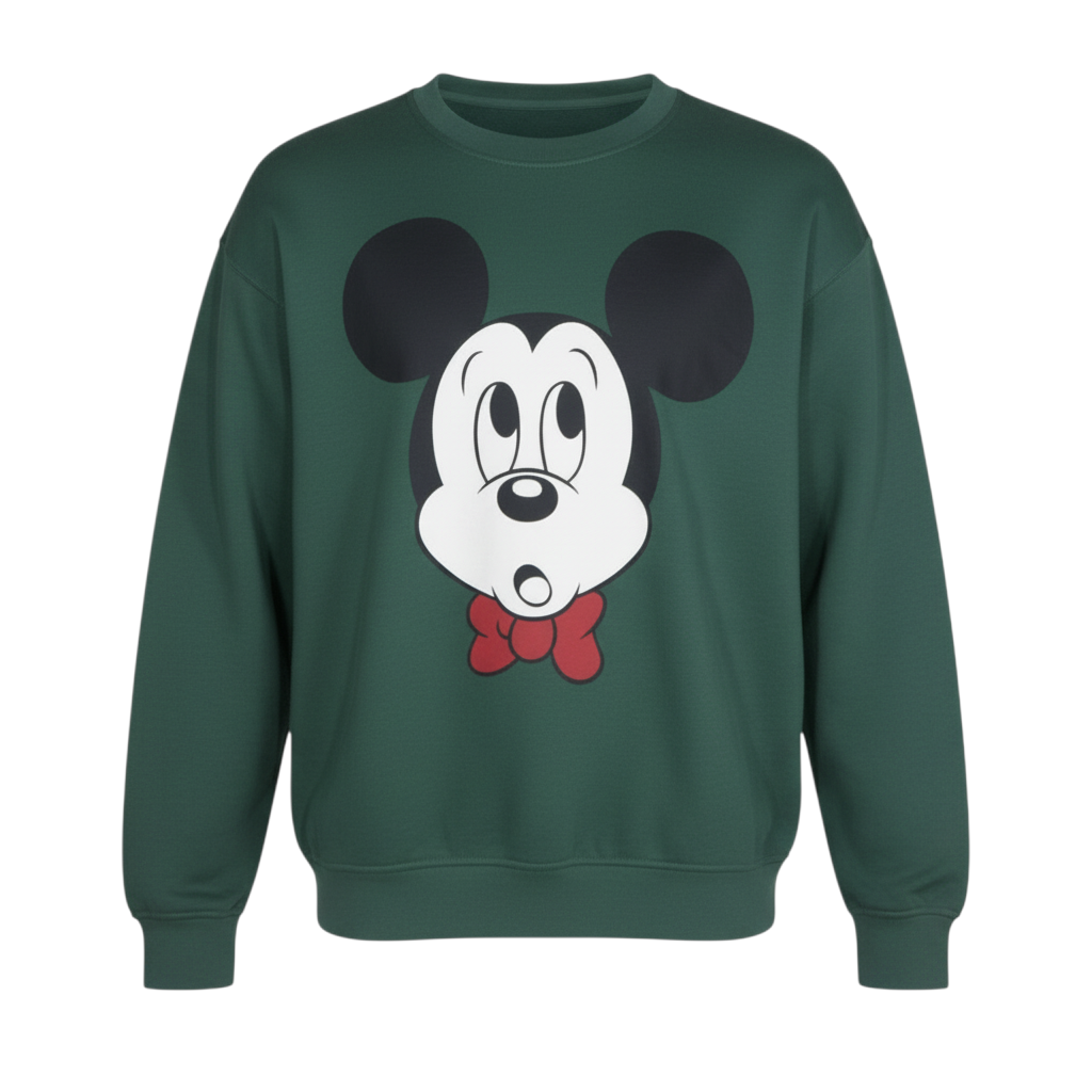 Disney Women’s Green Mickey Mouse Graphic Sweatshirt Size S