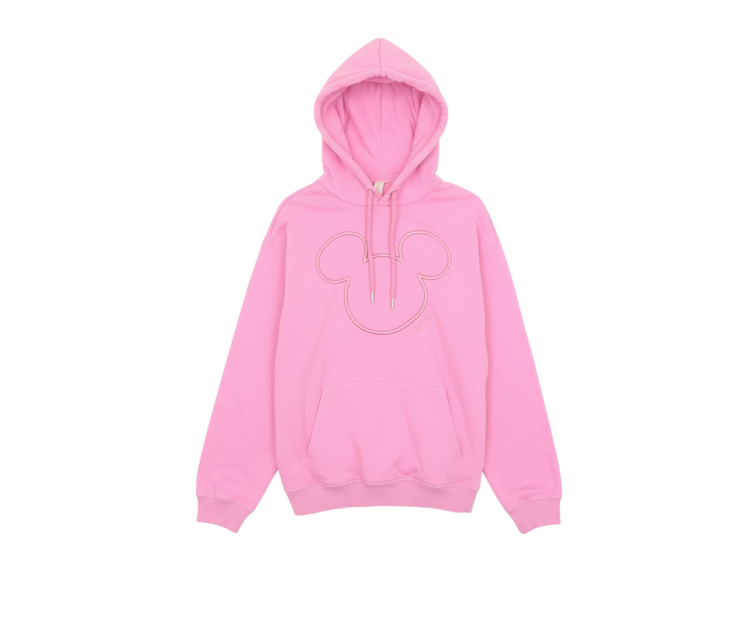 H&M Women Pink Mickey Mouse Pullover Hoodie Size S