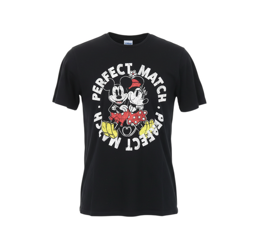 George Mickey & Minnie Black XL Men's Graphic T-Shirt