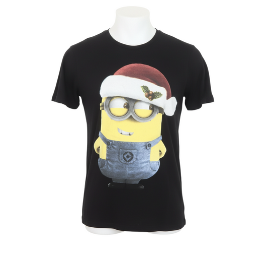 Despicable Me Minions Men's Black Christmas Cotton T-Shirt M
