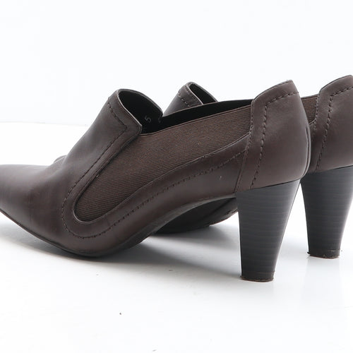 FootGlove Womens Brown Synthetic Bootie Boot UK