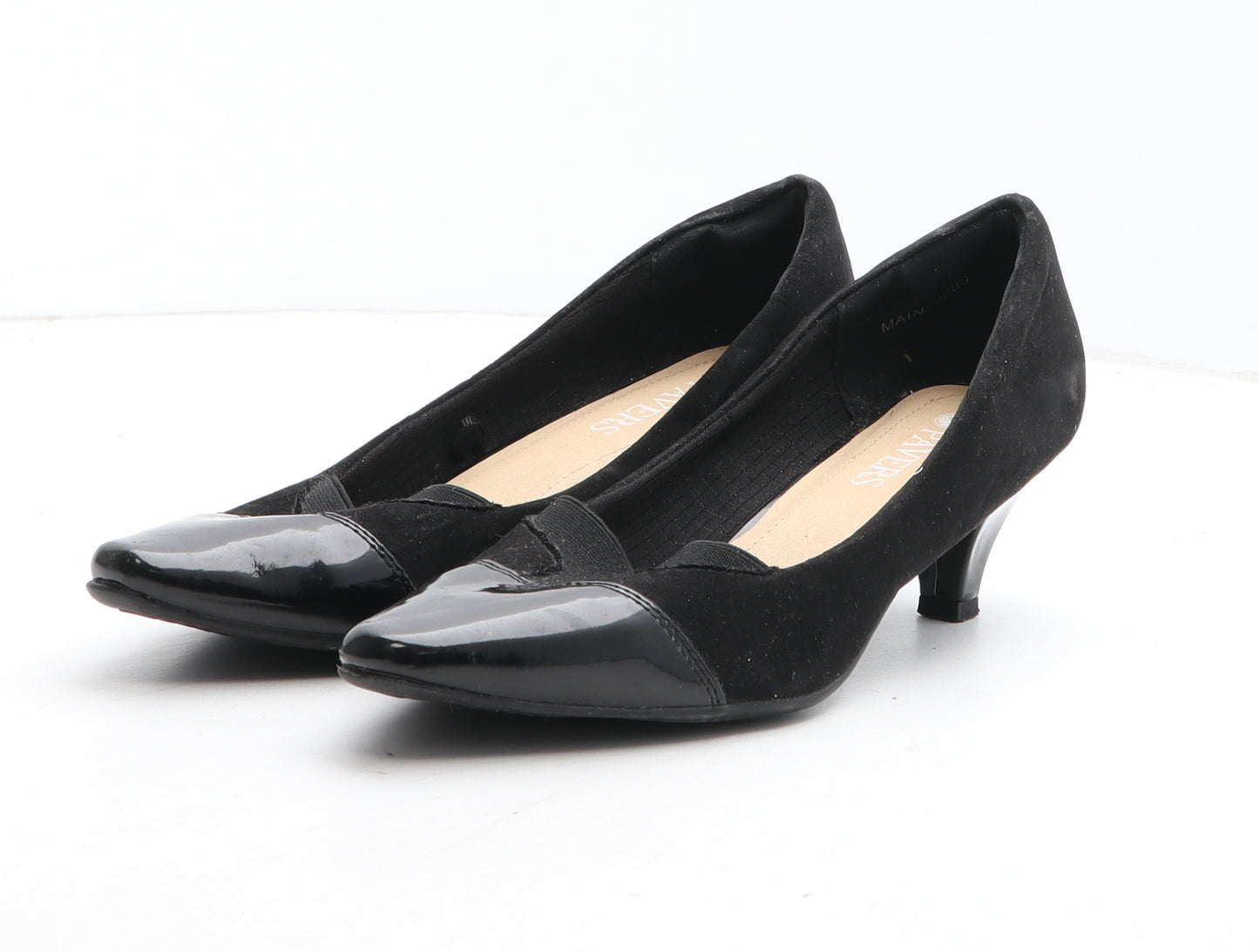 Pavers Womens Black Synthetic Court Heel UK