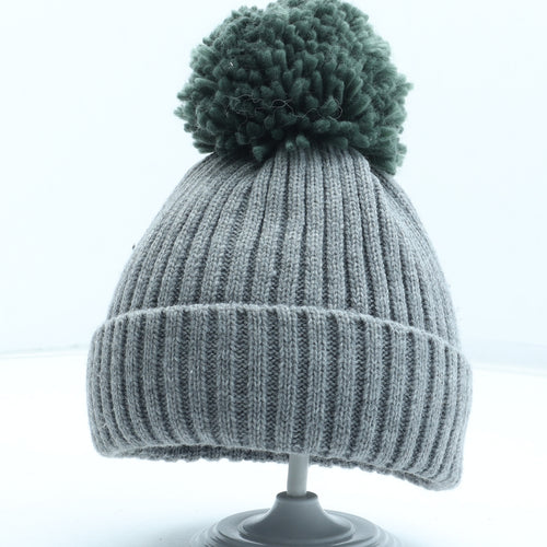 TU Boys Grey Acrylic Bobble Hat One Size