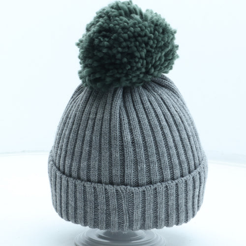 TU Boys Grey Acrylic Bobble Hat One Size