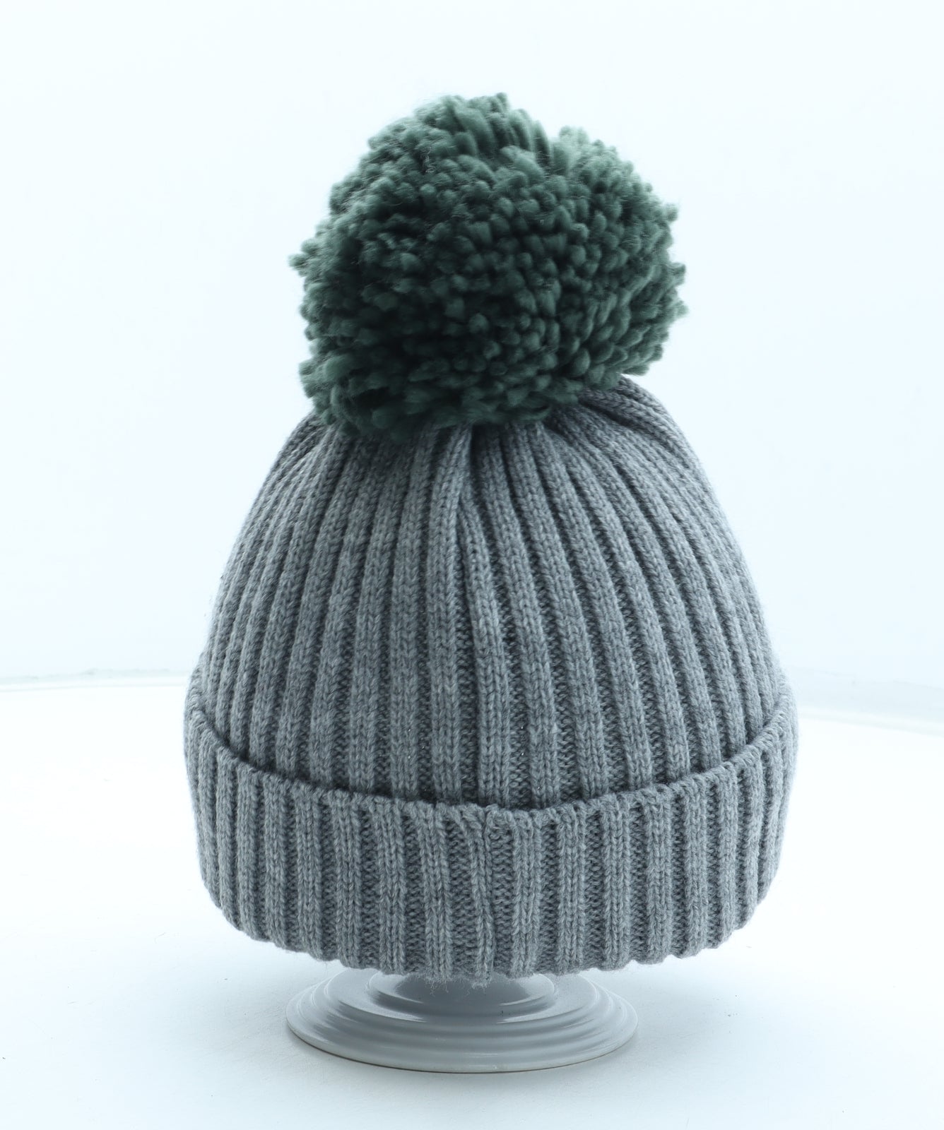 TU Boys Grey Acrylic Bobble Hat One Size